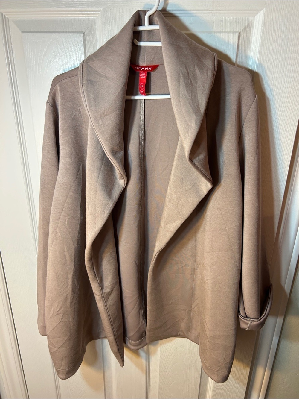 SPANX AirEssentials® Luxe Wrap Cardigan coastal fog size 1X without belt - Picture 3 of 8